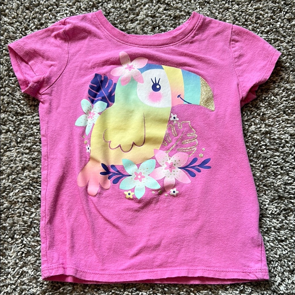 Pink Kids T-Shirt with Toucan Print